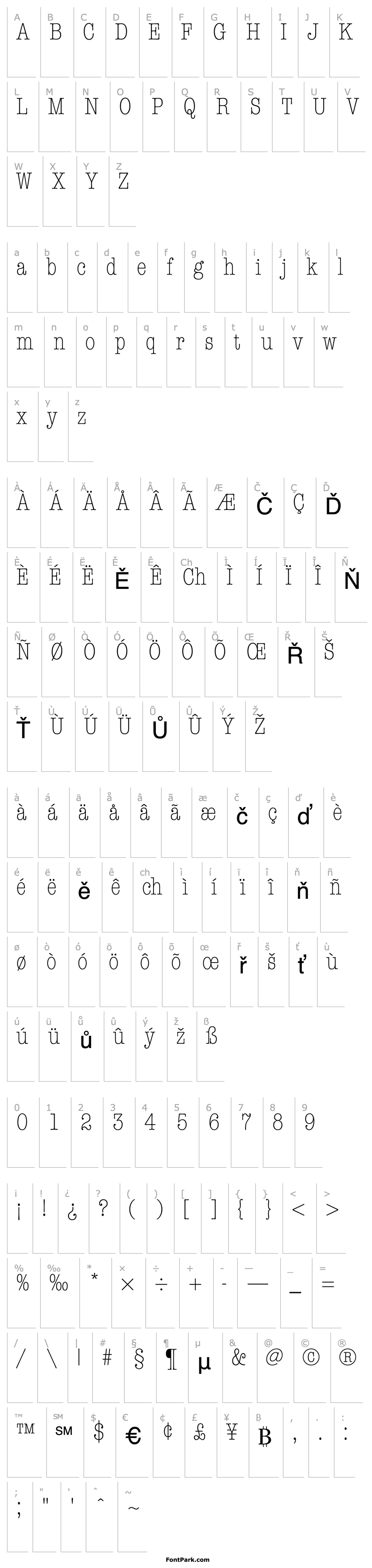 Přehled Keyboard Light Condensed SSi Light Condensed