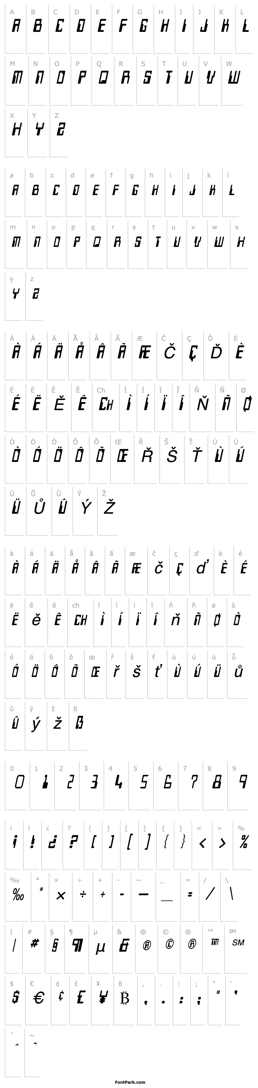 Overview Keys Condensed Italic