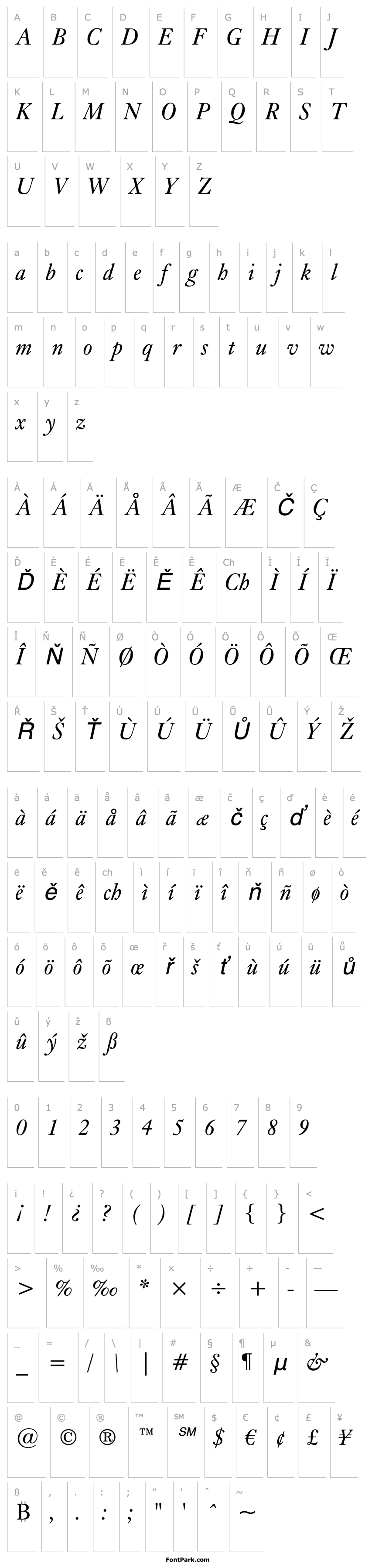 Přehled KisBT-Italic