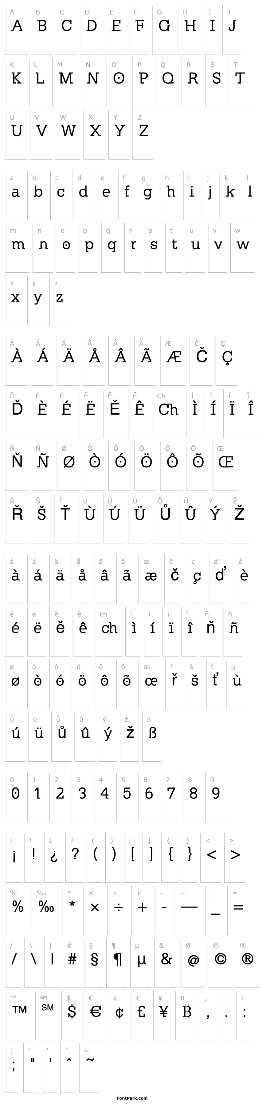 Overview KleinSlabserif-Medium