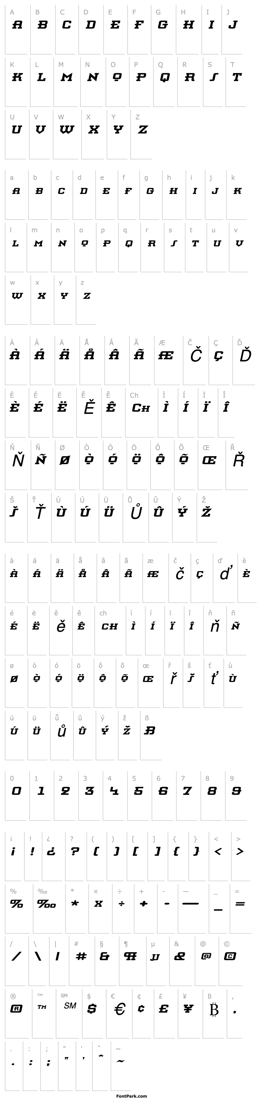 Přehled KnomenExtended Italic