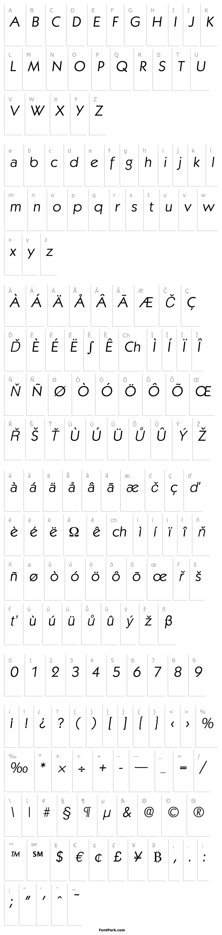 Přehled Koblenz-Serial-Light-RegularItalic