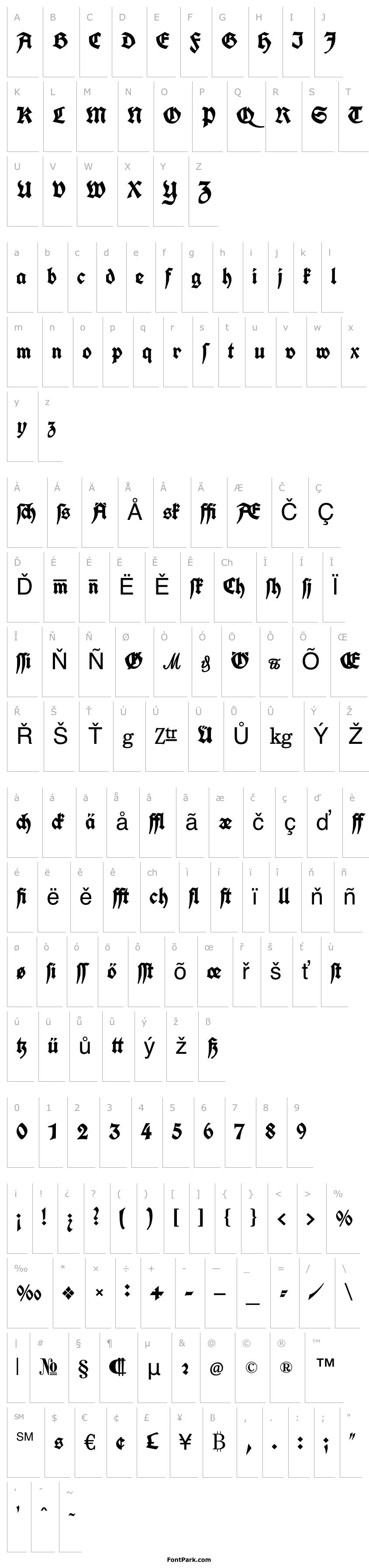 Overview Koch Fette Deutsche Schrift