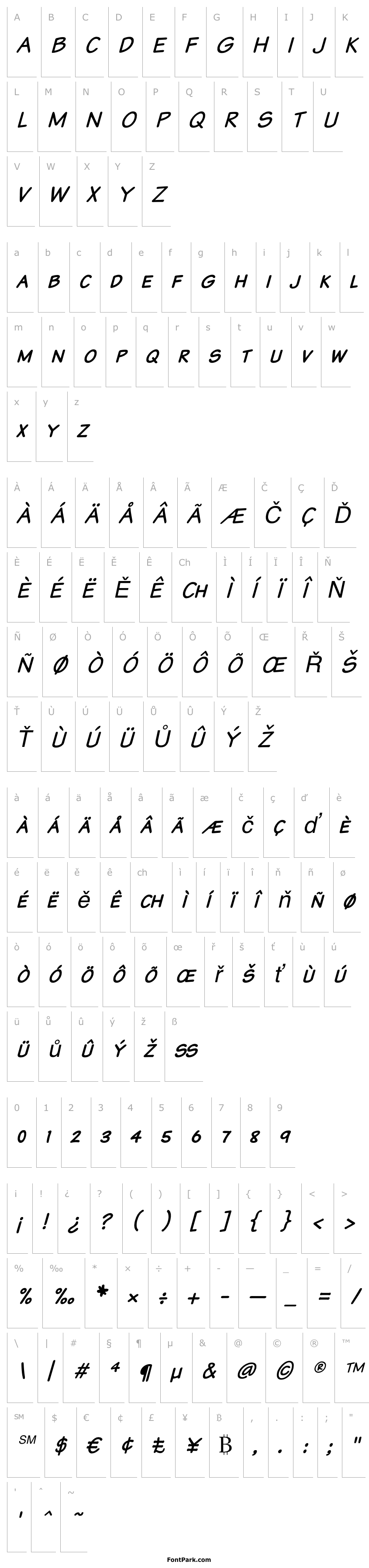Overview Komika Text Kaps Italic
