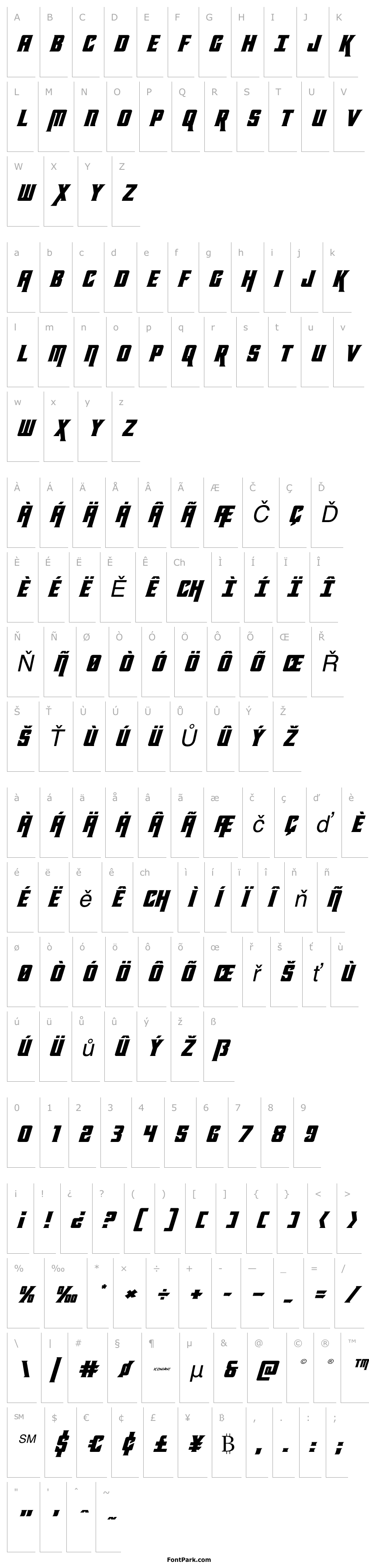 Overview Kondor Expanded Italic