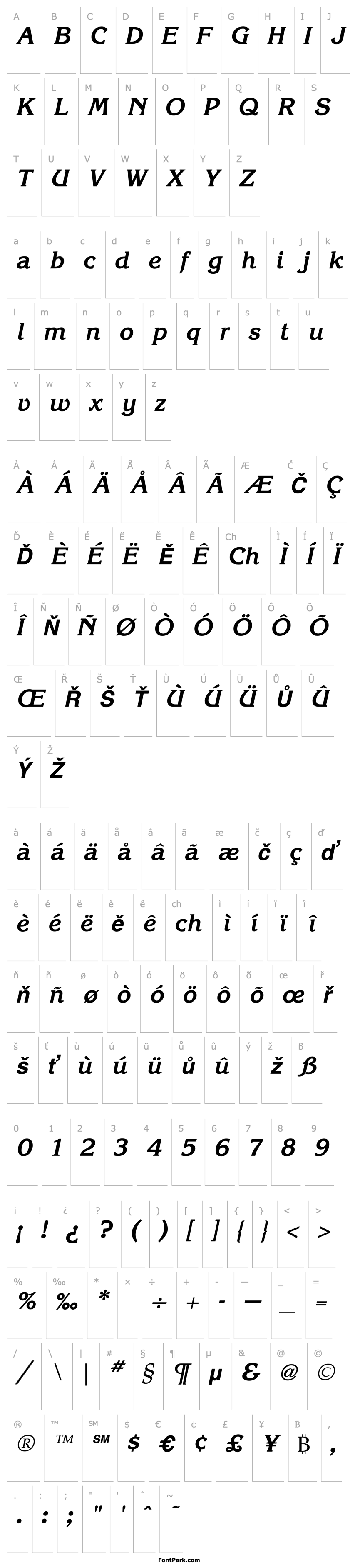 Přehled Korinna Bold Italic