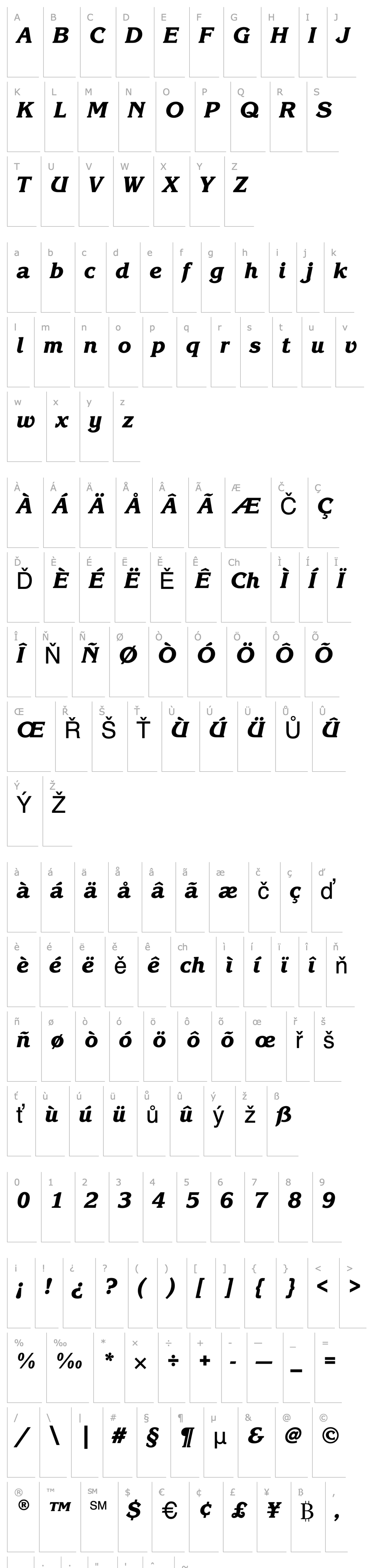 Overview KorinnaEF-KursivExtraBold