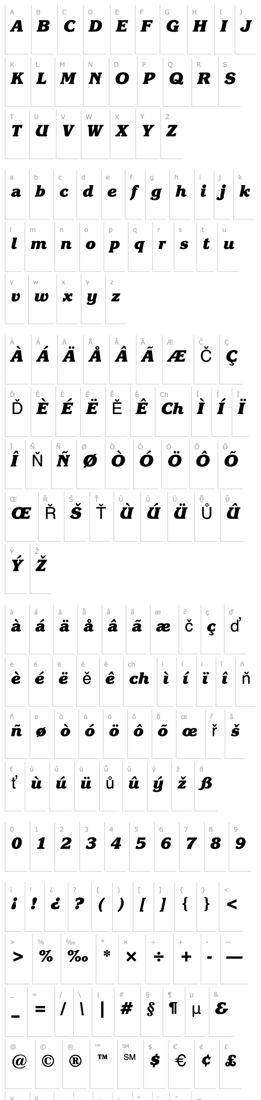 Přehled KorinnaITCbyBT-KursivHeavy