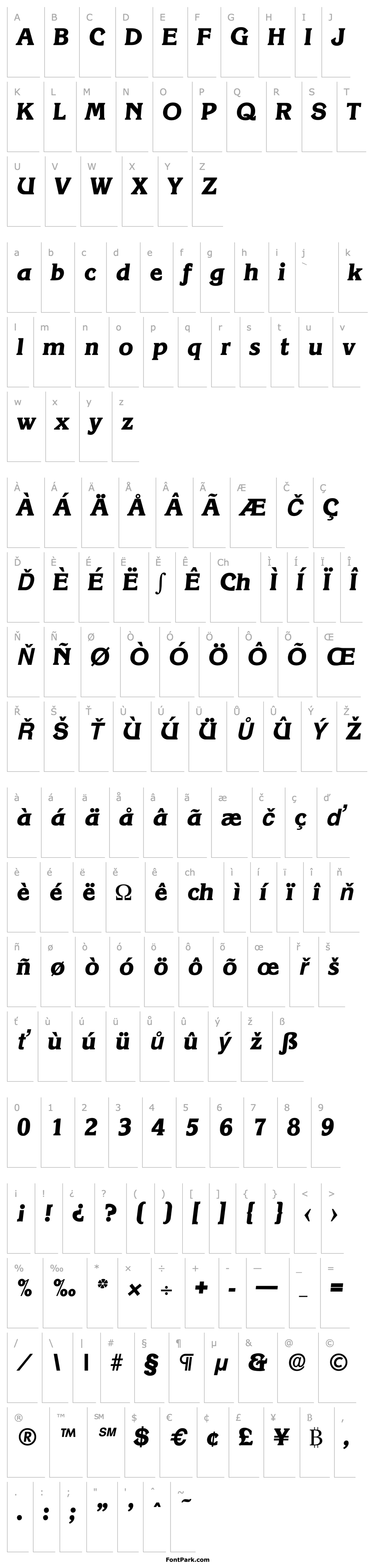 Overview Korinth-Serial-ExtraBold-RegularItalic