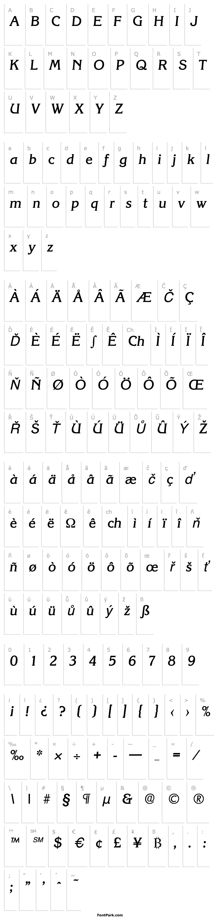 Overview Korinth-Serial-Medium-RegularItalic