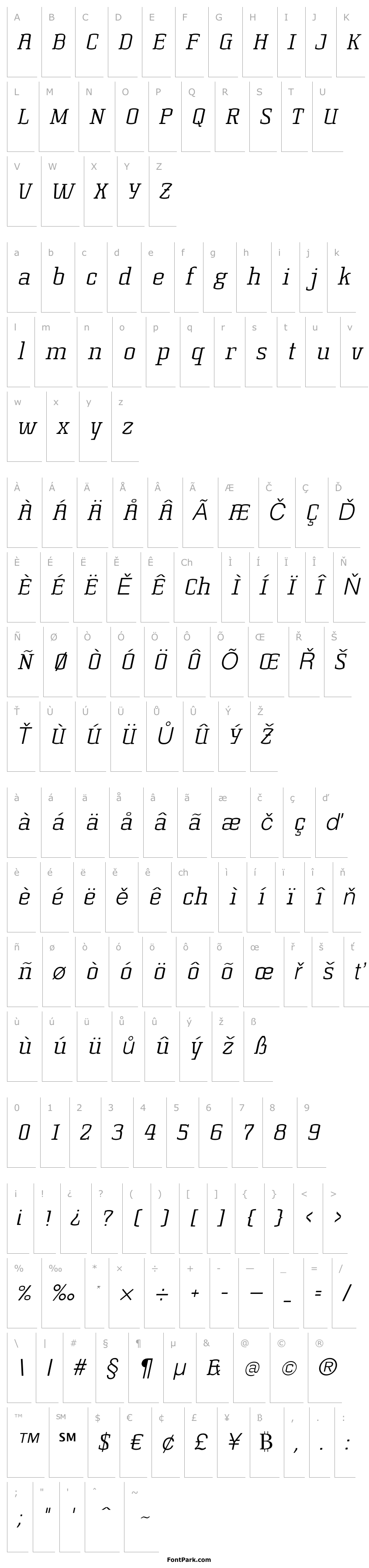 Přehled KorneuburgSlabLight-LightItalic