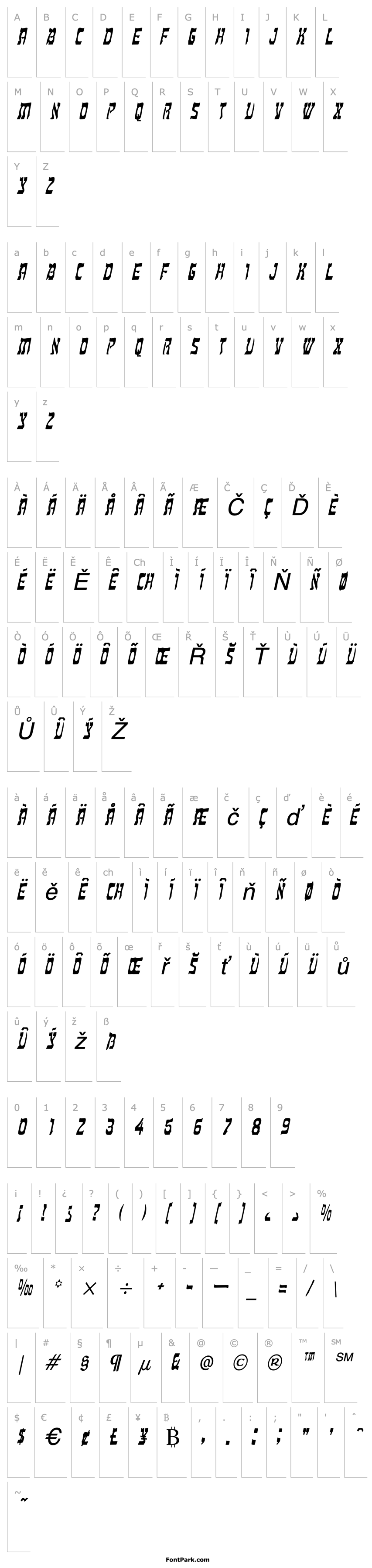 Overview Kosher Condensed Italic