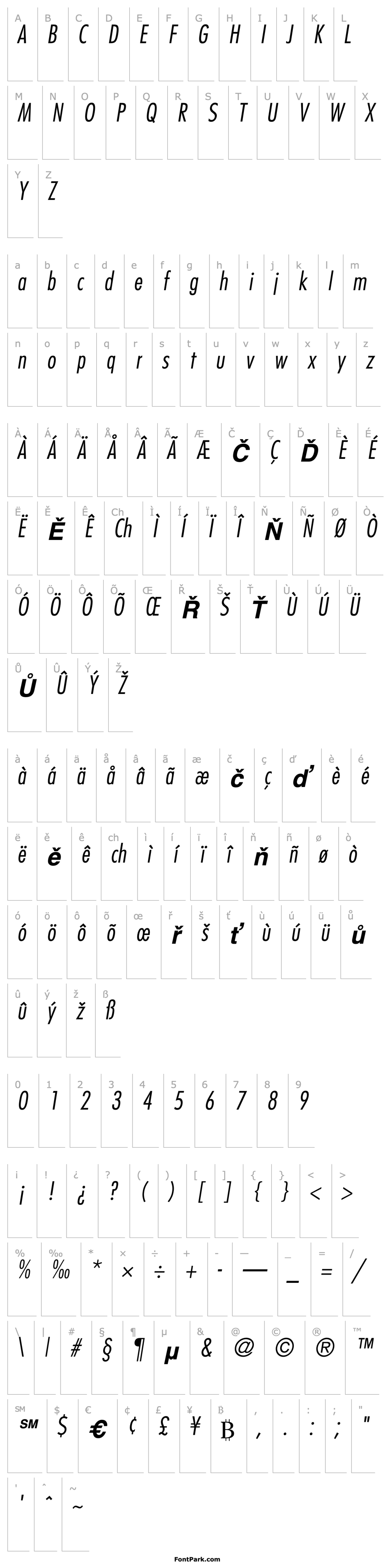 Přehled Kudos Light Condensed SSi Light Condensed Italic