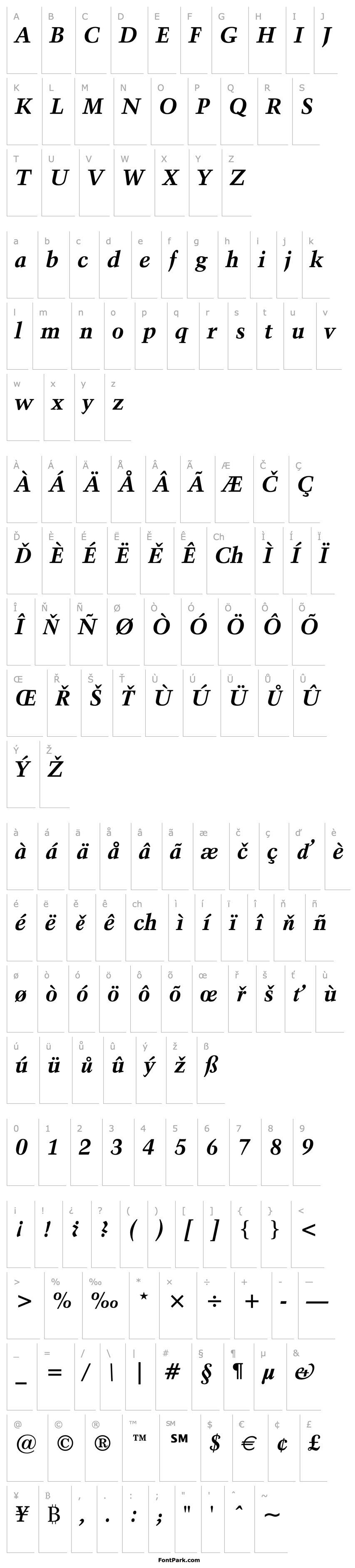 Přehled Kuenstler 480 Bold Italic BT