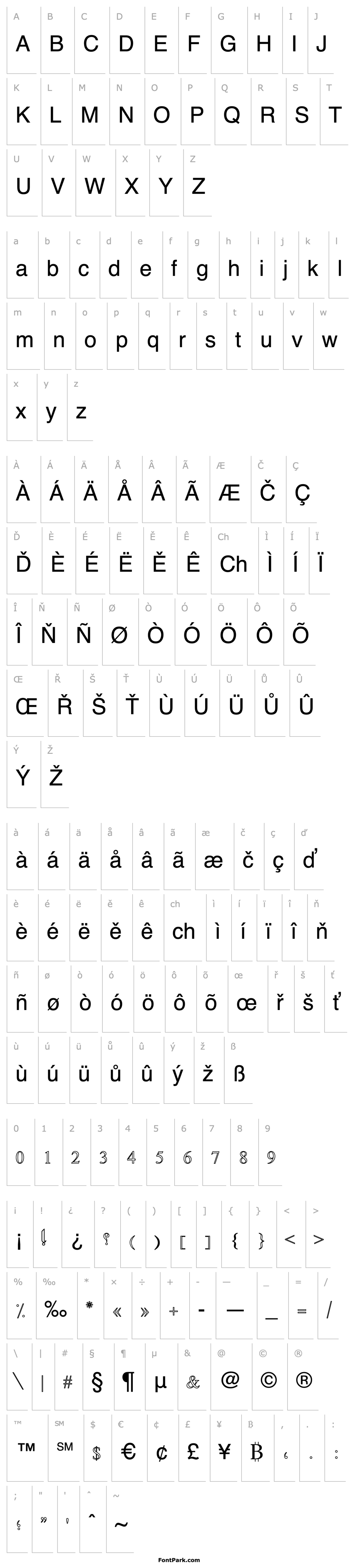 Přehled Kufi Extended Outline