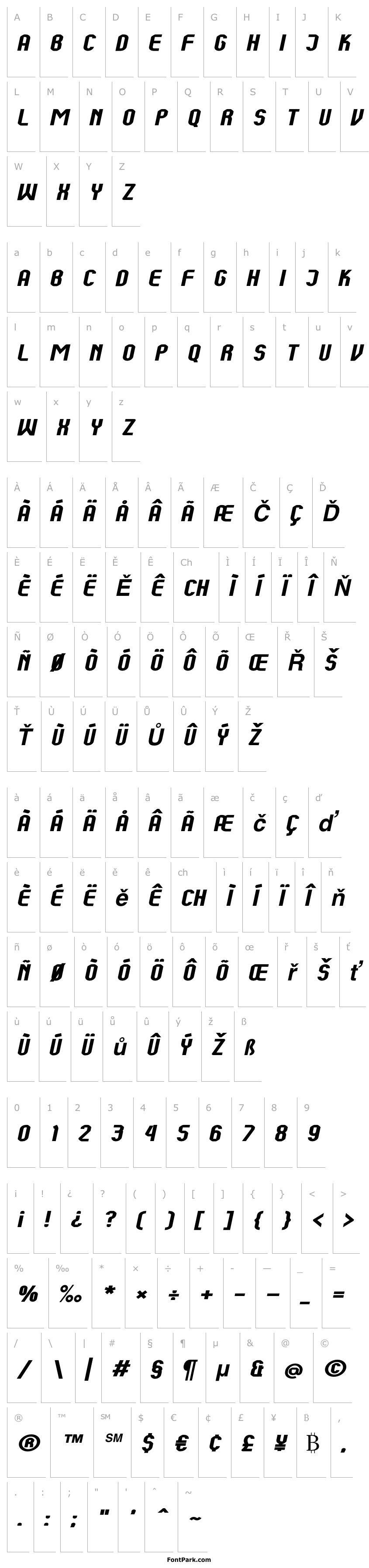 Overview Kumba Bold Expanded Italic