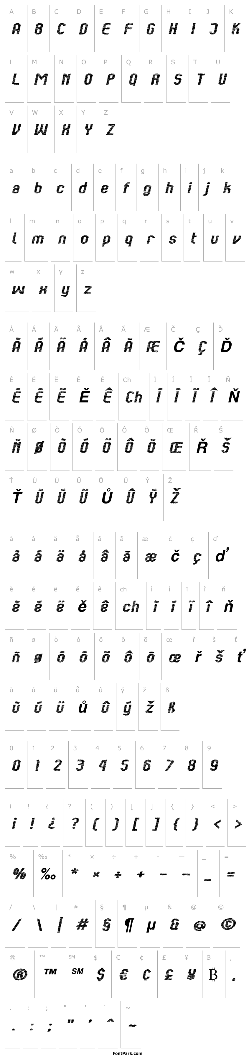 Přehled Kumba Scrawl SemiBold Expanded Italic