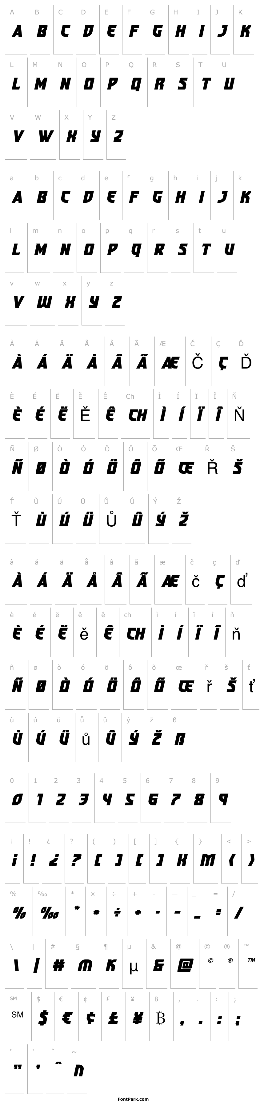 Přehled Kung-Fu Master Expanded Italic