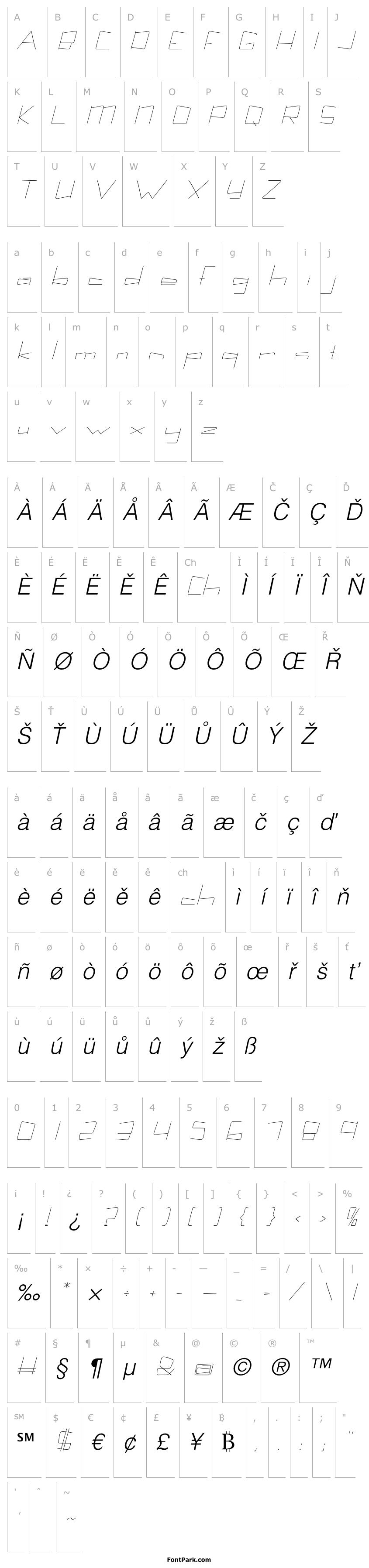 Přehled Kuppel Extra-expanded Thin Italic