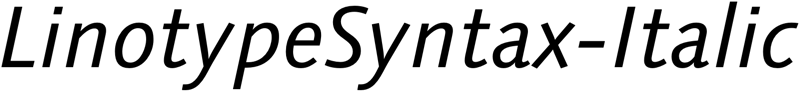Preview LinotypeSyntax-Italic