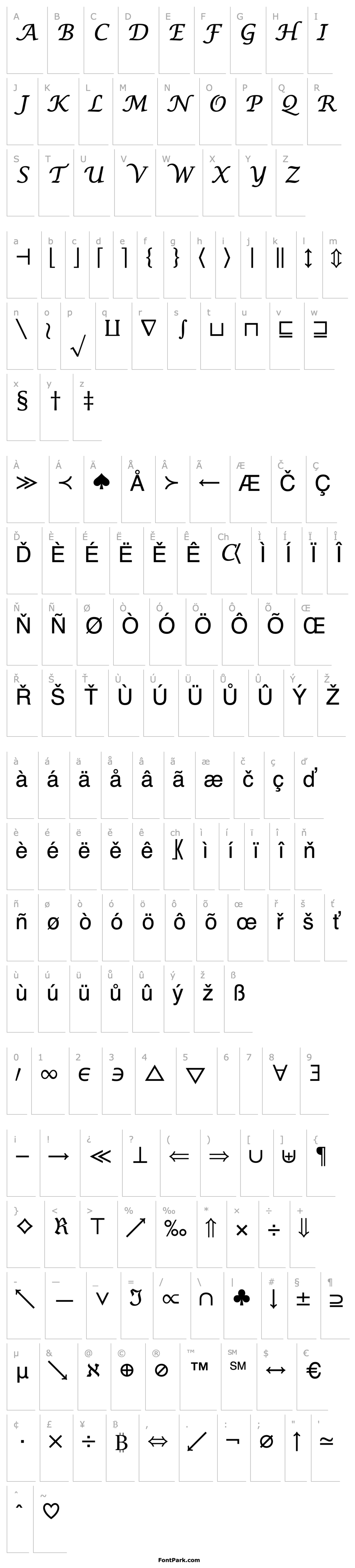 Overview LucidaMath-Symbol