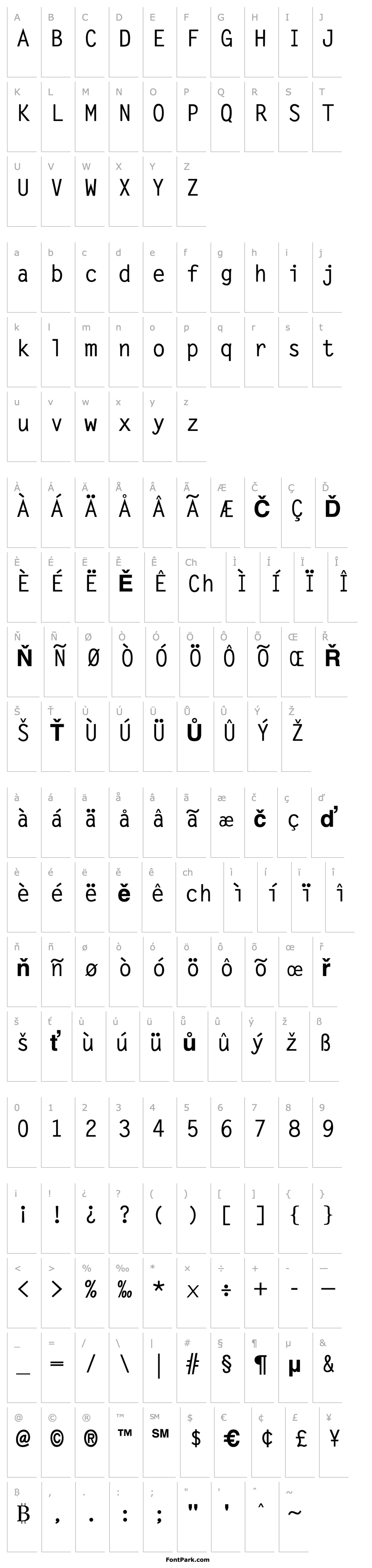 Overview LetterGothic Bold