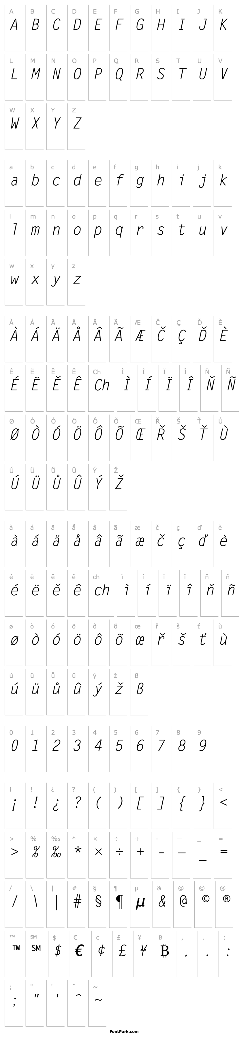 Overview Letter Gothic Italic