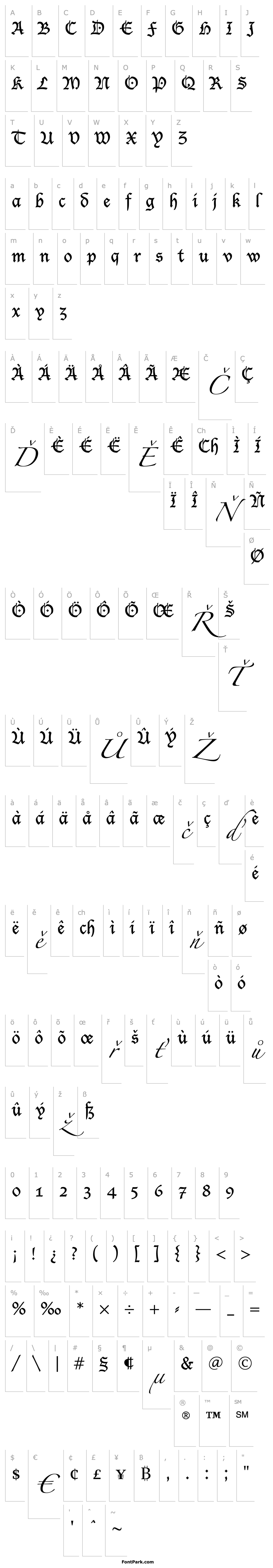 Overview Lucida Blackletter Regular