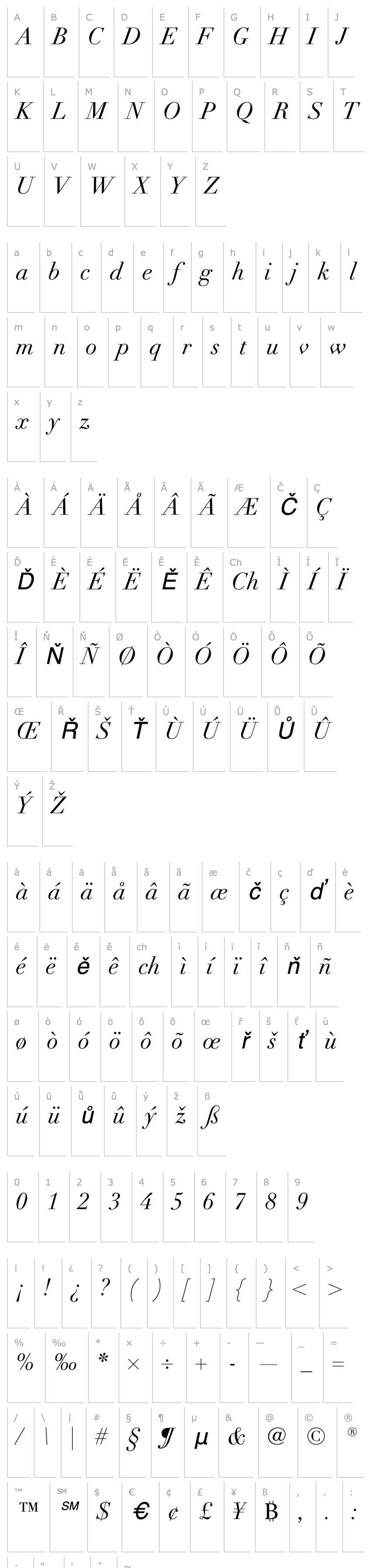 Overview DidotLH-Italic