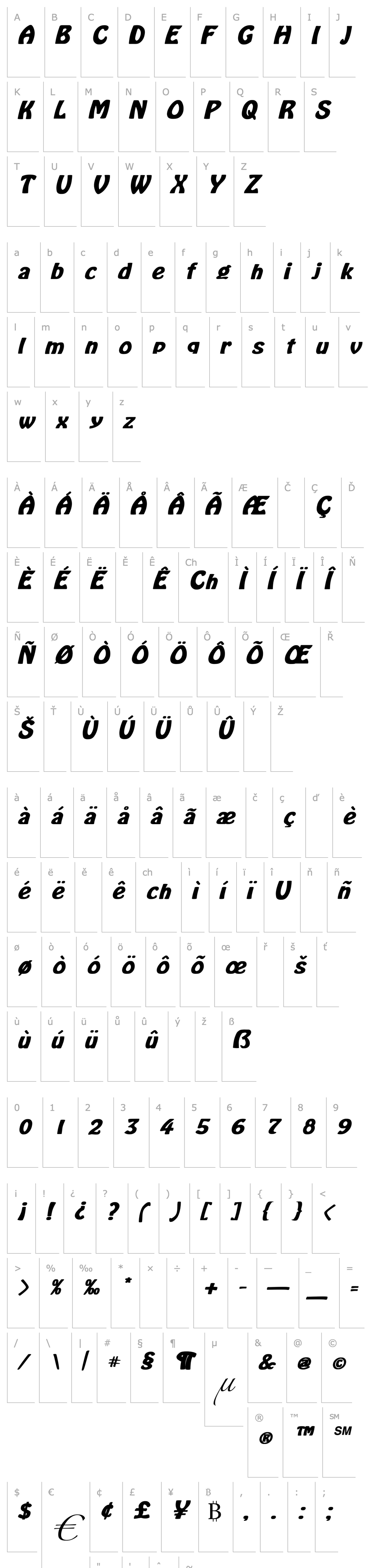 Overview LaCosta Bold Italic