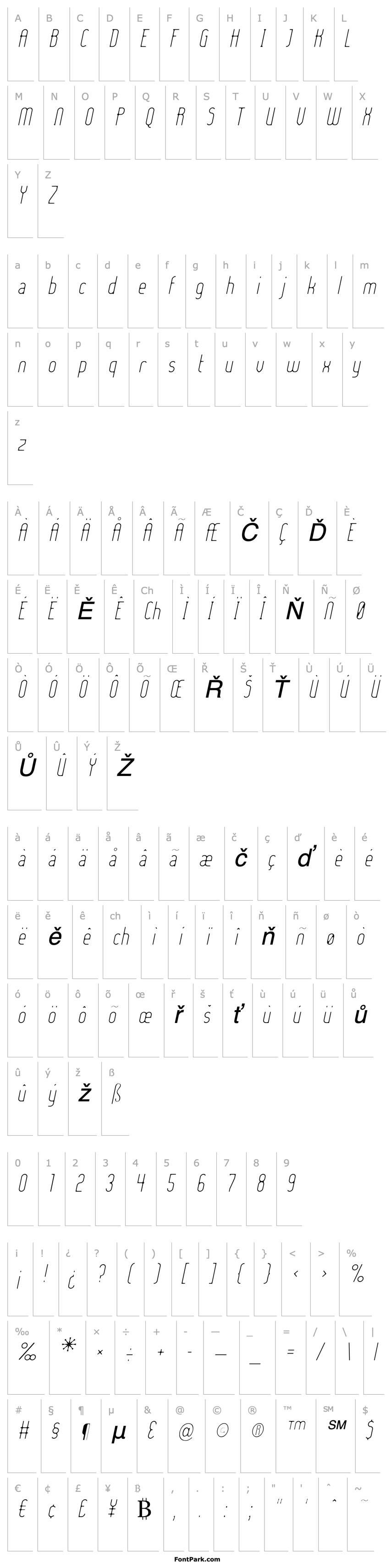 Overview Lady Ice - Extra Light Italic