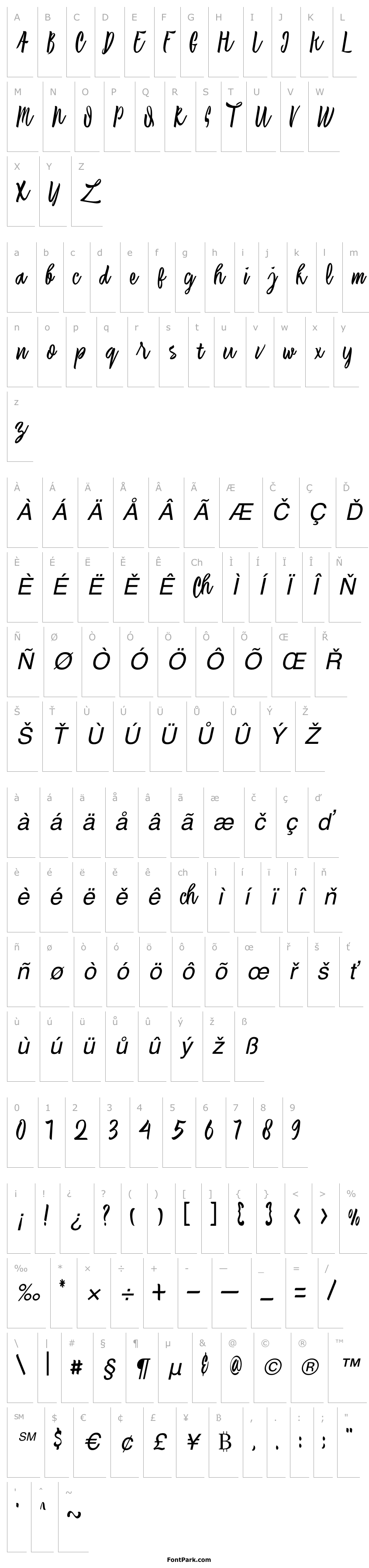 Přehled Laksana Typeface Italic