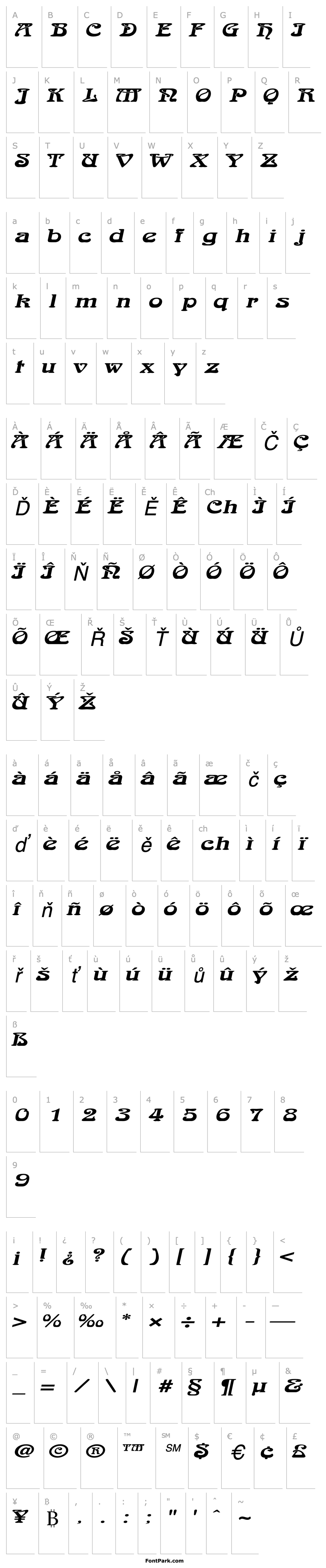 Přehled LaliqueExtended Italic