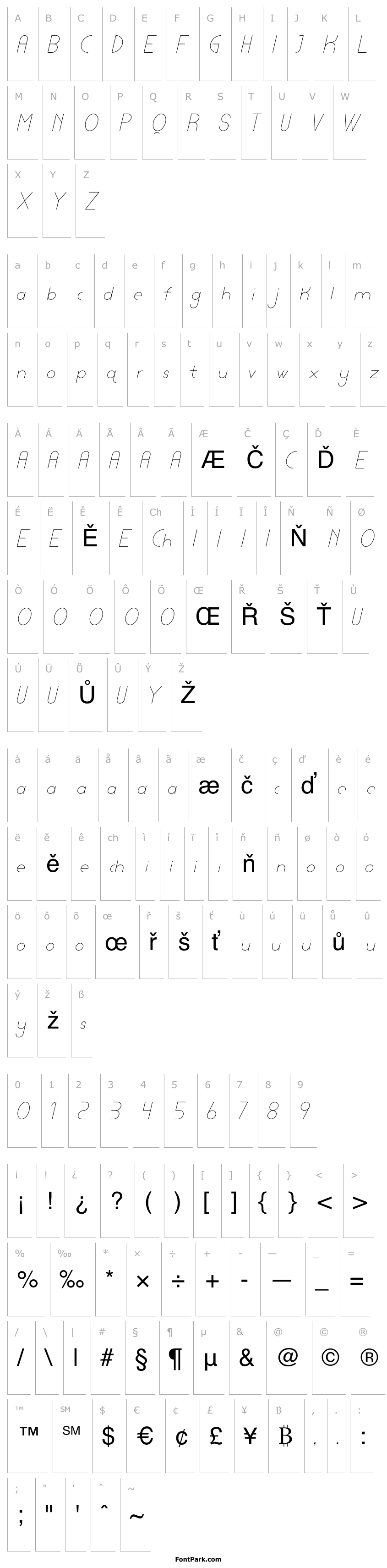 Overview Lamborgini Thin Italic