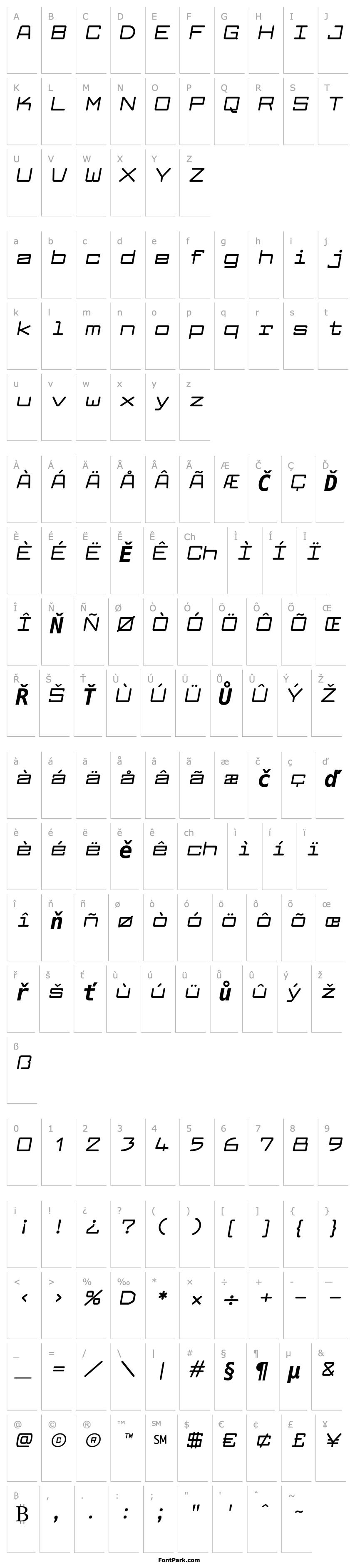 Overview Larabiefont Extended Bold Italic