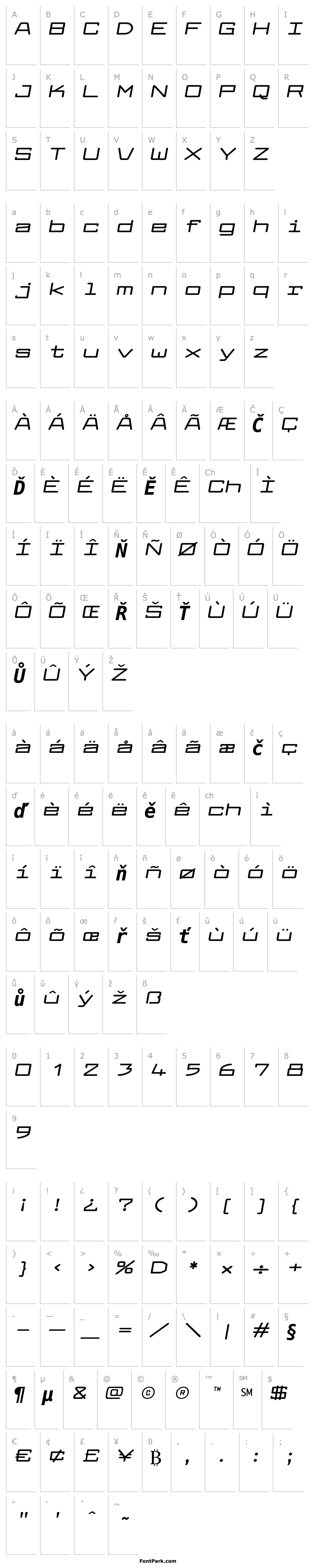 Overview Larabiefont Xtrawide Bold Italic