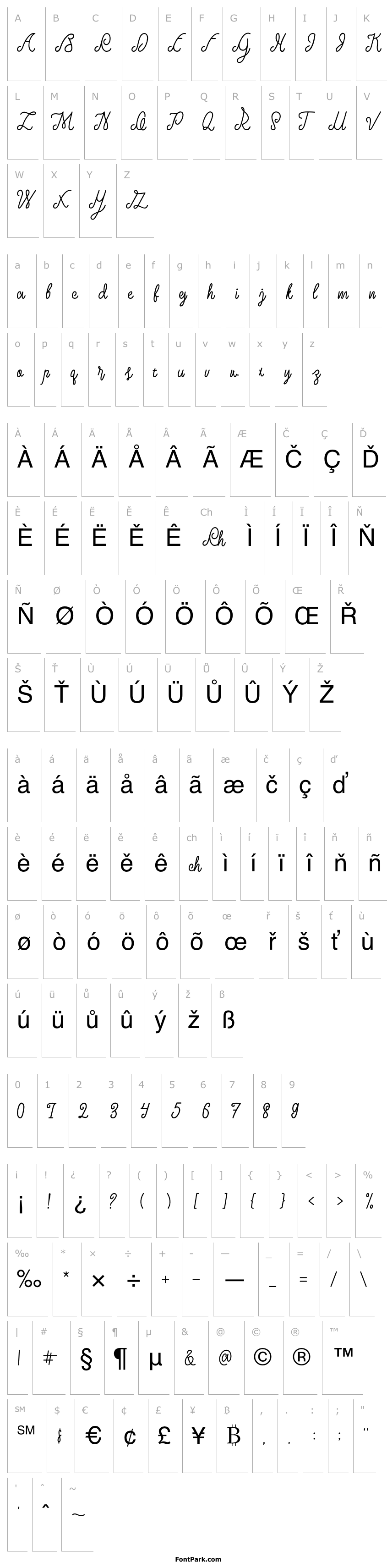 Overview LarquetteTypeface