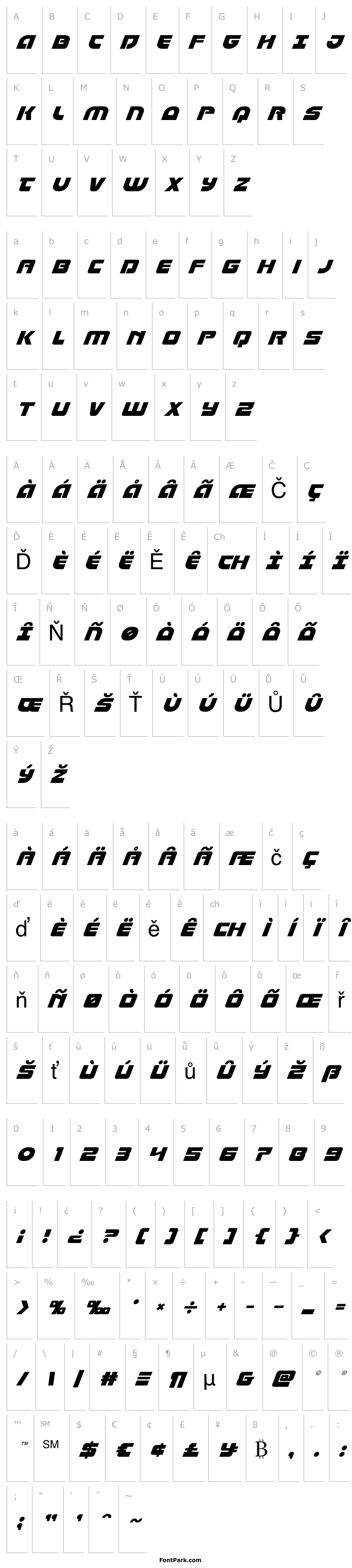 Overview Laser Corps Super-Italic