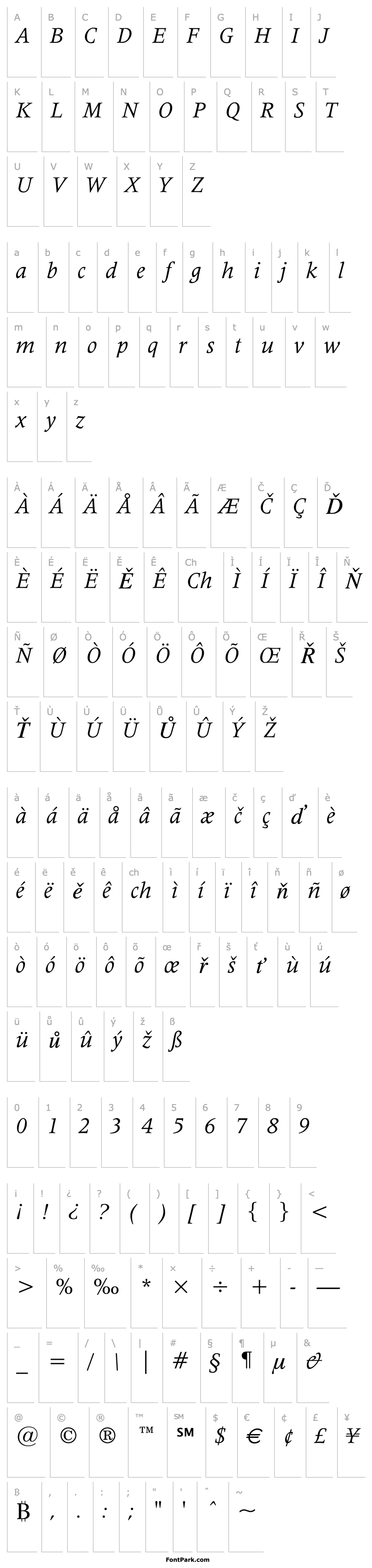 Overview Latin 725 Italic BT