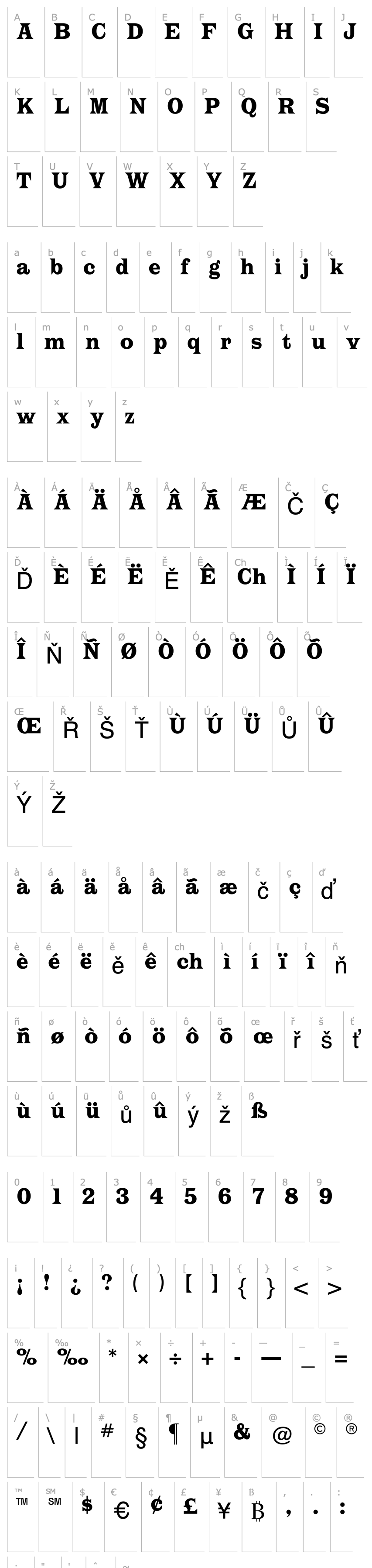 Přehled Latin CG Bold