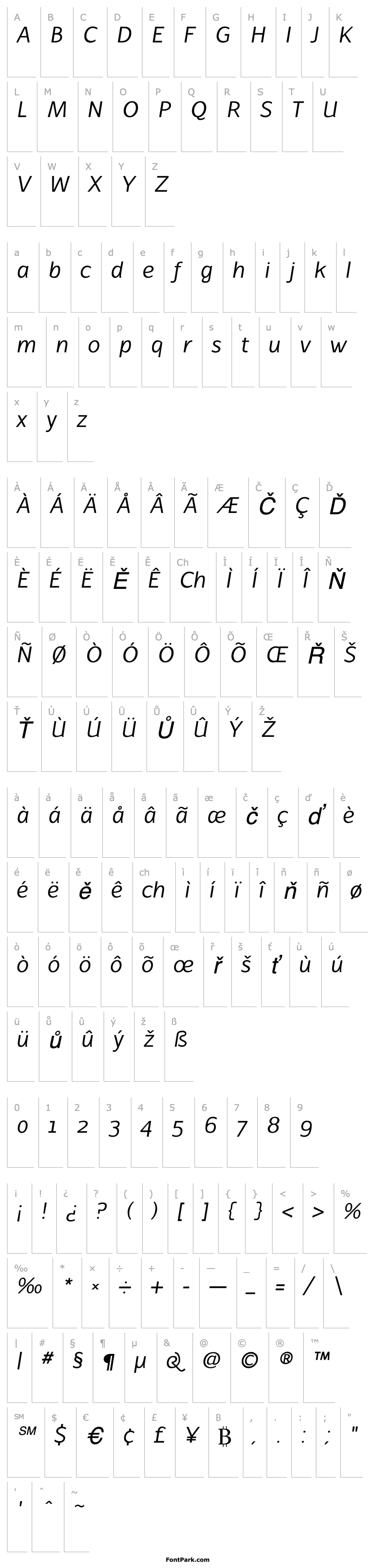 Přehled Latinaires Italic