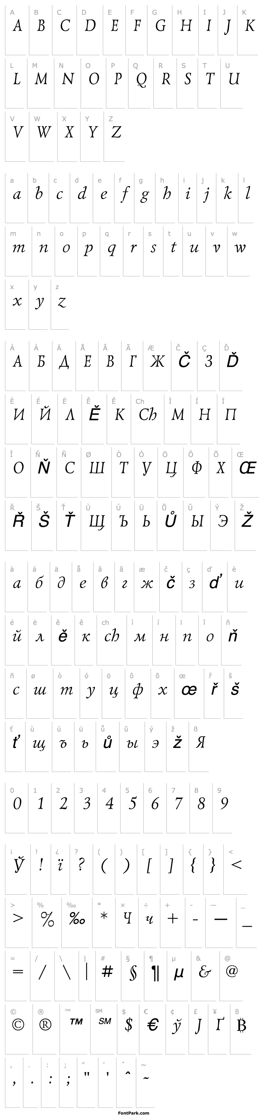 Přehled LazurskiC-Italic