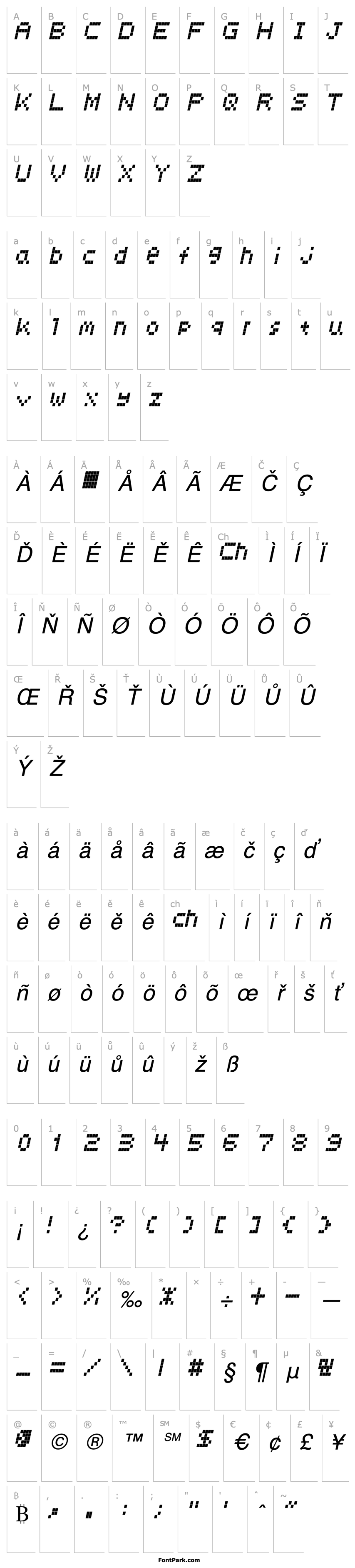 Přehled LCD Italic