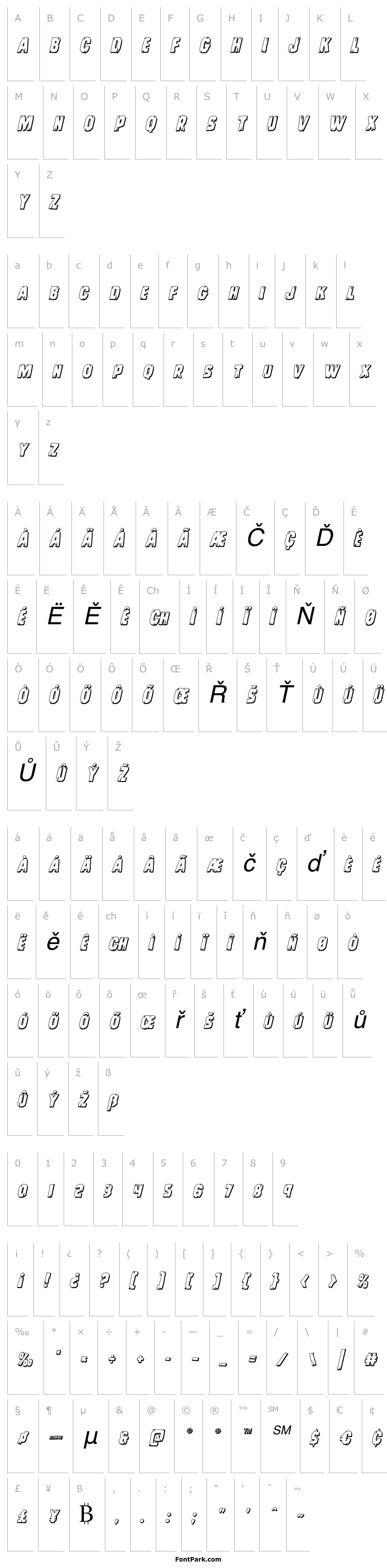 Overview Leatherface 3D Italic