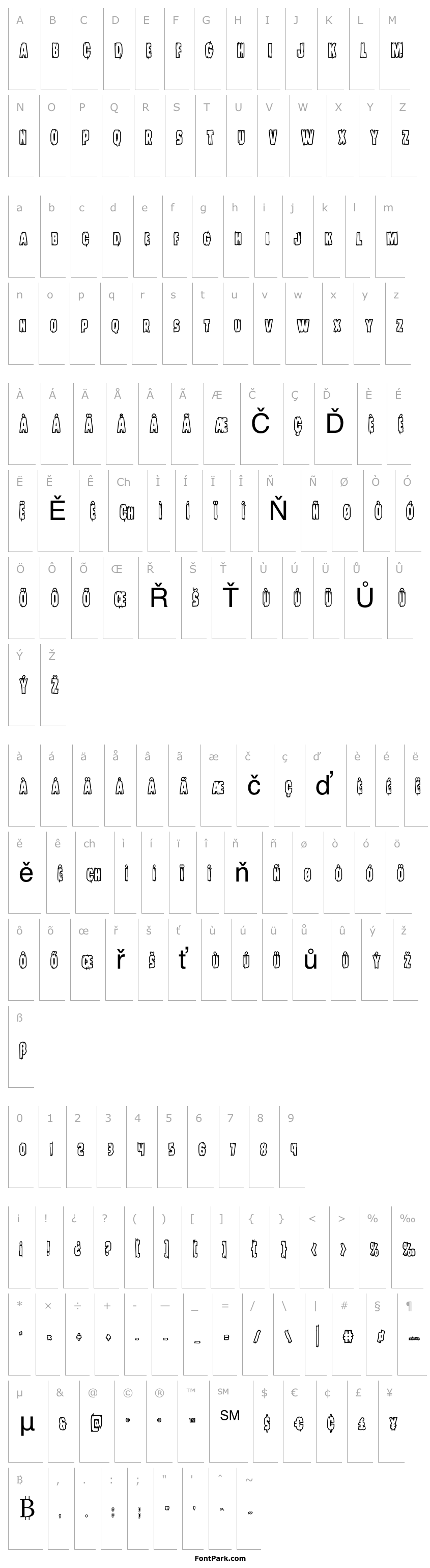 Přehled Leatherface Bold Outline