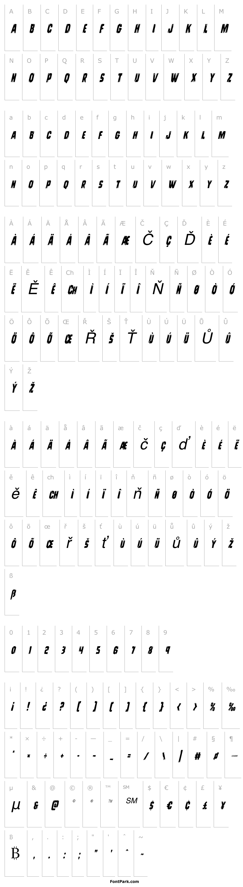Overview Leatherface Condensed Italic
