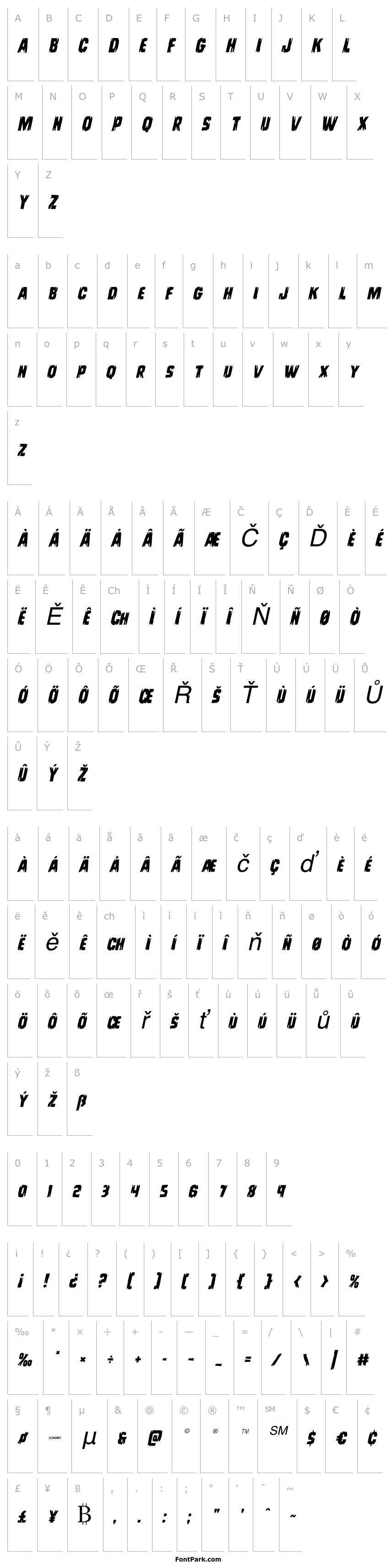 Přehled Leatherface Italic