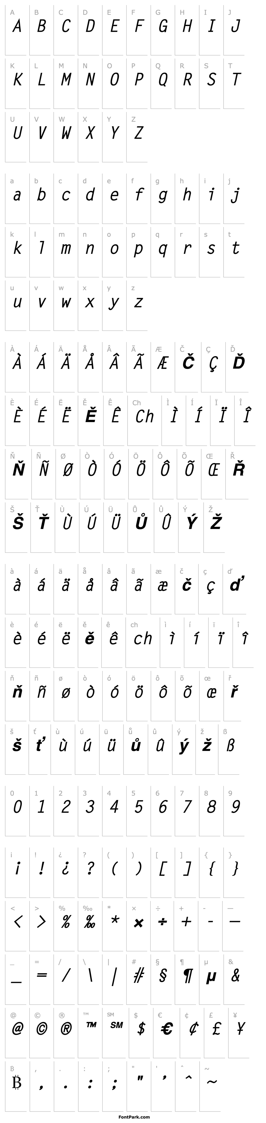 Přehled Lechter Bold Italic