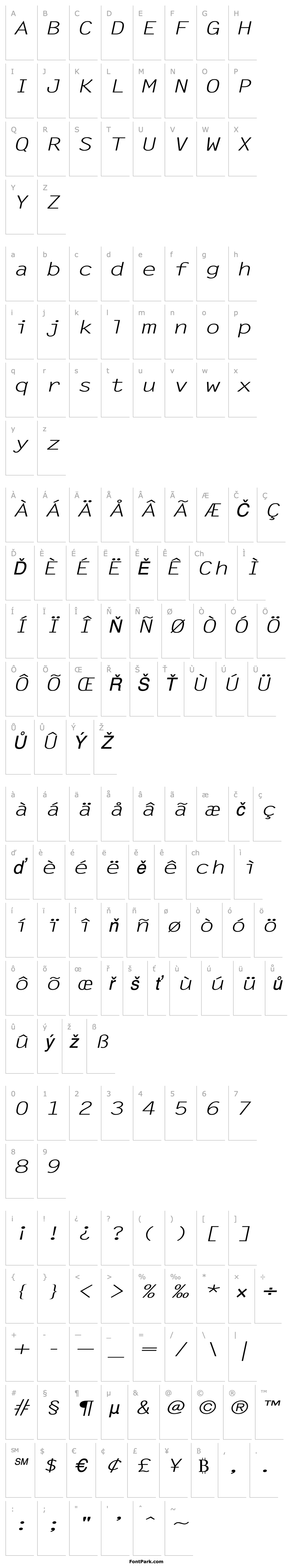 Přehled Lechter Extended Italic