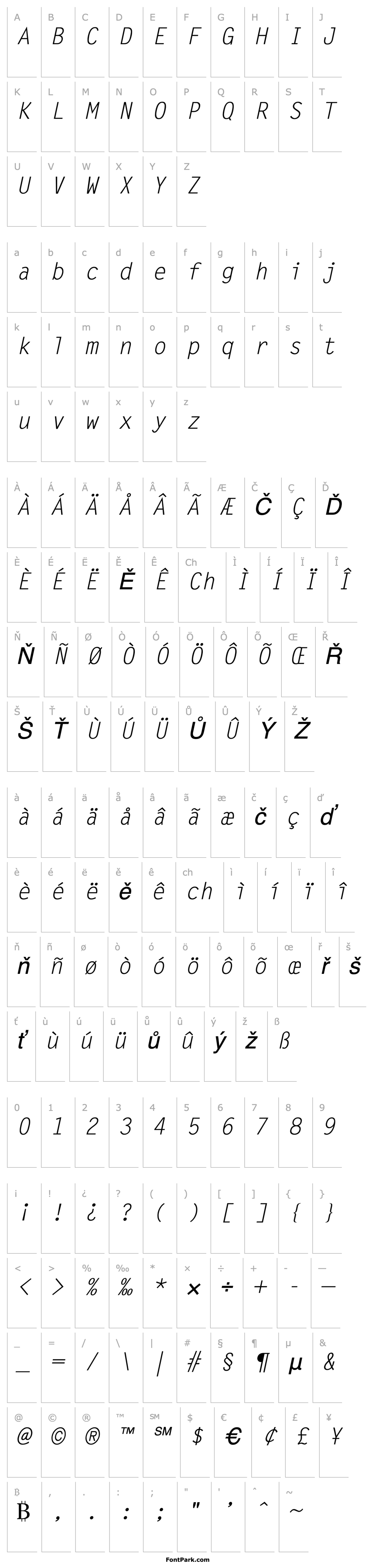 Overview Lechter Italic